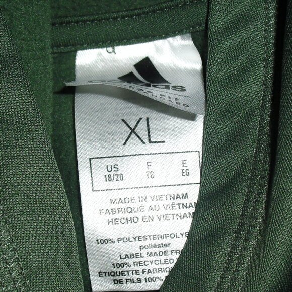 Adidas Boys Kids Youth Army Green Black Hoodie Sweatshirt sz. XL 18-20 - Picture 3 of 3